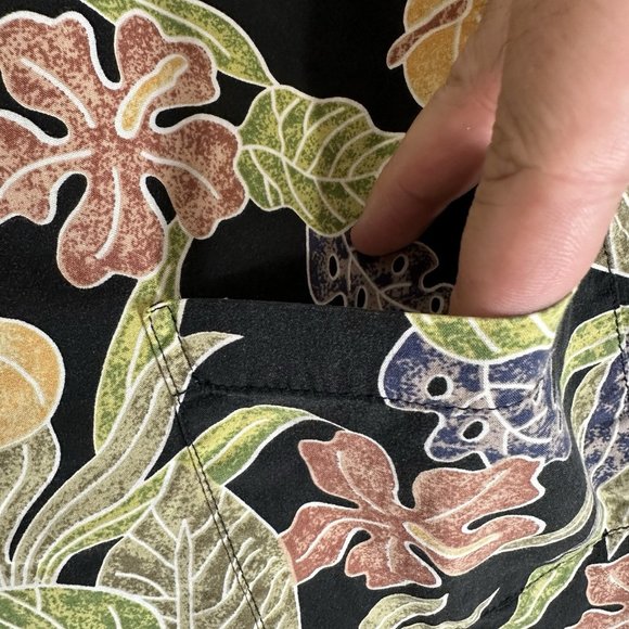 Tori Richard Polo Hawaiian Shirt Mens Large Floral Short Sleeve Pocket VTG Adult - Picture 4 of 8